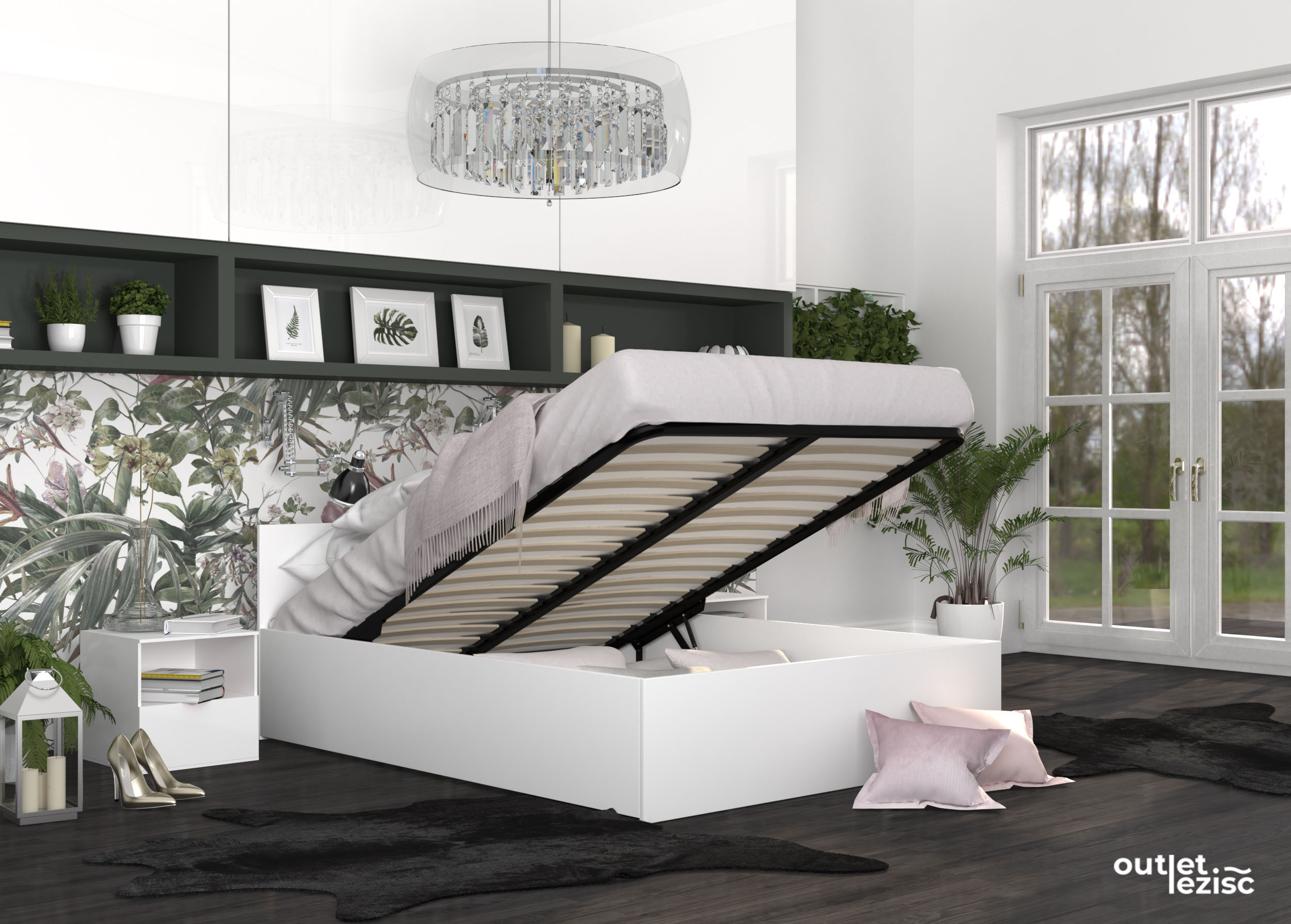 Oblazinjene in Boxspring postelje  - Dvižna postelja Eco Plus   / 339